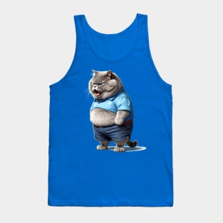 Funny Chubby Cat, Fat Angry cat Tank Top